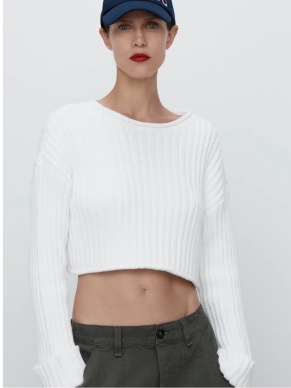 Zara Cropped Knit Sweater